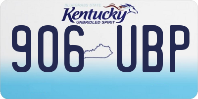 KY license plate 906UBP