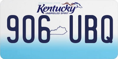 KY license plate 906UBQ