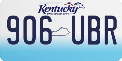 KY license plate 906UBR