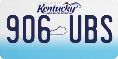KY license plate 906UBS