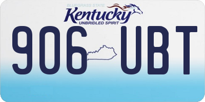 KY license plate 906UBT