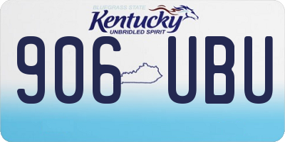 KY license plate 906UBU