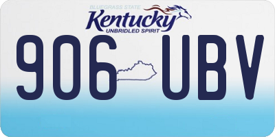 KY license plate 906UBV