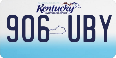 KY license plate 906UBY