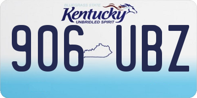 KY license plate 906UBZ