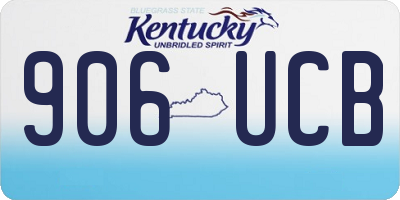 KY license plate 906UCB