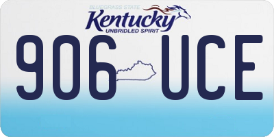KY license plate 906UCE