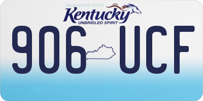KY license plate 906UCF