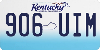 KY license plate 906UIM