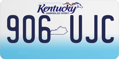 KY license plate 906UJC