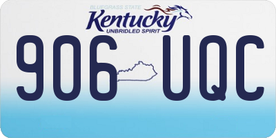 KY license plate 906UQC