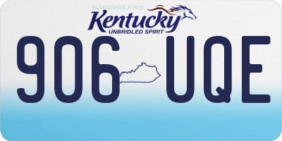 KY license plate 906UQE
