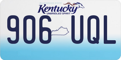 KY license plate 906UQL