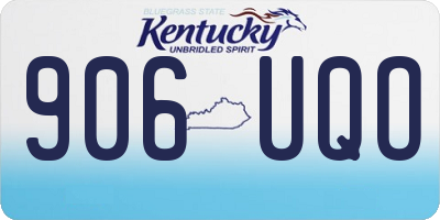 KY license plate 906UQO