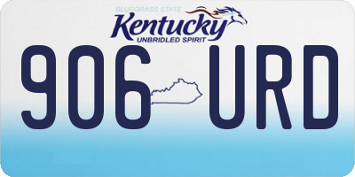 KY license plate 906URD