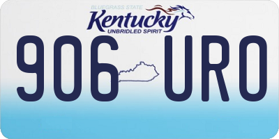 KY license plate 906URO