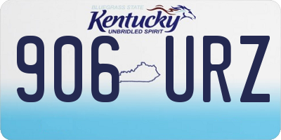 KY license plate 906URZ