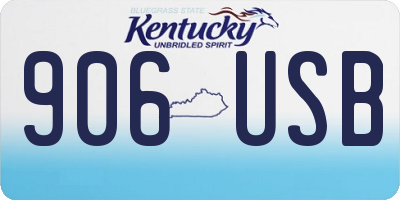 KY license plate 906USB