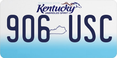 KY license plate 906USC
