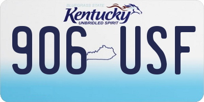 KY license plate 906USF
