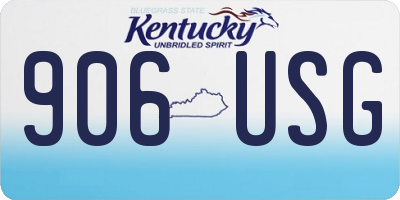 KY license plate 906USG