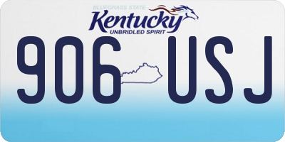 KY license plate 906USJ