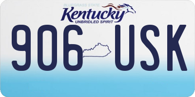 KY license plate 906USK