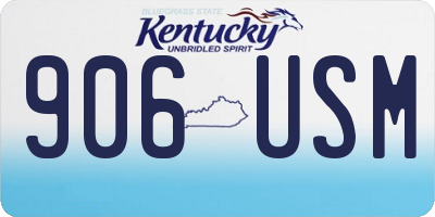 KY license plate 906USM
