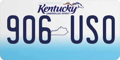 KY license plate 906USO