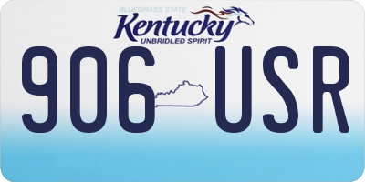 KY license plate 906USR