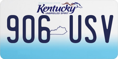 KY license plate 906USV