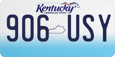 KY license plate 906USY