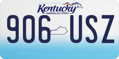 KY license plate 906USZ