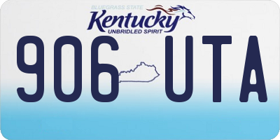 KY license plate 906UTA