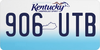 KY license plate 906UTB