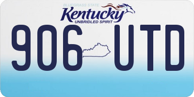KY license plate 906UTD