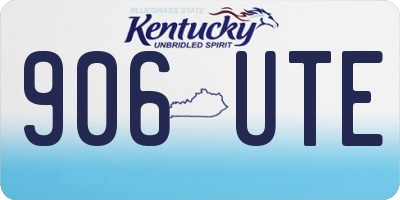 KY license plate 906UTE