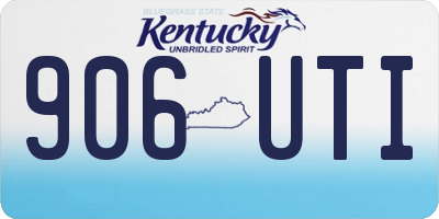 KY license plate 906UTI