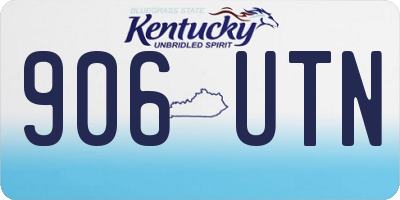 KY license plate 906UTN