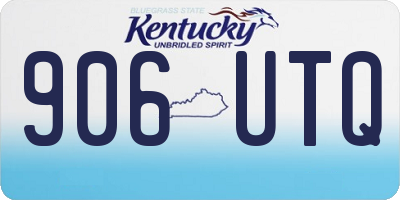 KY license plate 906UTQ