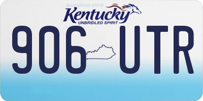 KY license plate 906UTR