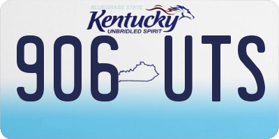 KY license plate 906UTS