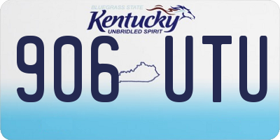 KY license plate 906UTU