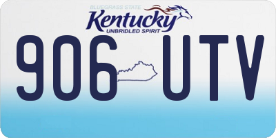 KY license plate 906UTV