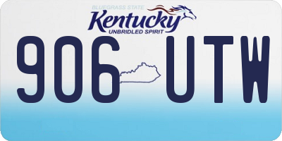 KY license plate 906UTW