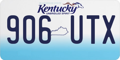 KY license plate 906UTX