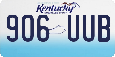 KY license plate 906UUB