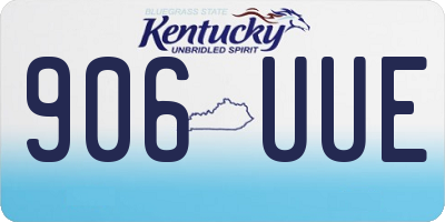 KY license plate 906UUE