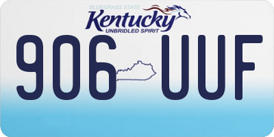KY license plate 906UUF