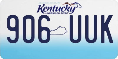 KY license plate 906UUK